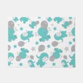 Muster der blauen Elefanten, Niedliche Elefanten, Fußmatte (Vorderseite)