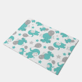 Muster der blauen Elefanten, Niedliche Elefanten,  Fußmatte (Schrägansicht)