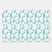 Muster der blauen Elefanten, Niedliche Elefanten,  Geschenkpapier Set (Vorderseite)