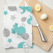 Muster der blauen Elefanten, Niedliche Elefanten,  Geschirrtuch (Viertel Falte)