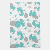 Muster der blauen Elefanten, Niedliche Elefanten, Geschirrtuch (Vertikal)