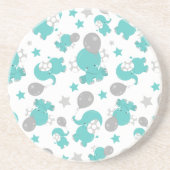 Muster der blauen Elefanten, Niedliche Elefanten,  Getränkeuntersetzer (Vorne)