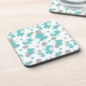 Muster der blauen Elefanten, Niedliche Elefanten, Getränkeuntersetzer (Linke Seite)