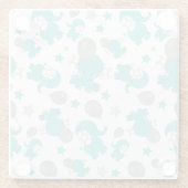 Muster der blauen Elefanten, Niedliche Elefanten, Glasuntersetzer (Rückseite)