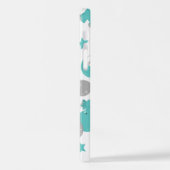 Muster der blauen Elefanten, Niedliche Elefanten,  iPhone Hülle (Linke Seite)