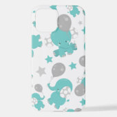 Muster der blauen Elefanten, Niedliche Elefanten,  iPhone Hülle (Rückseite)