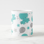 Muster der blauen Elefanten, Niedliche Elefanten,  Jumbo-Tasse (Vorderseite)