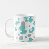 Muster der blauen Elefanten, Niedliche Elefanten, Kaffeetasse (Links)