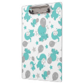 Muster der blauen Elefanten, Niedliche Elefanten,  Klemmbrett (Links)