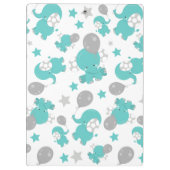 Muster der blauen Elefanten, Niedliche Elefanten,  Klemmbrett (Rückseite)