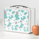 Muster der blauen Elefanten, Niedliche Elefanten, Metall Brotdose (Beispiel)