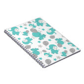 Muster der blauen Elefanten, Niedliche Elefanten,  Notizblock (Rechte Seite)