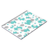 Muster der blauen Elefanten, Niedliche Elefanten,  Notizblock (Linke Seite)