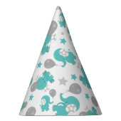 Muster der blauen Elefanten, Niedliche Elefanten,  Partyhütchen (Rechts)