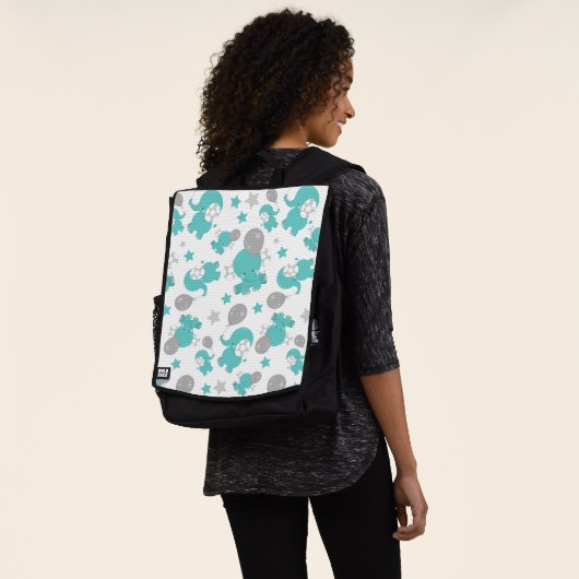 Muster der blauen Elefanten, Niedliche Elefanten,  Rucksack (Ausgewaschen)