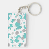 Muster der blauen Elefanten, Niedliche Elefanten, Schlüsselanhänger (Rückseite)