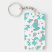 Muster der blauen Elefanten, Niedliche Elefanten, Schlüsselanhänger (Vorderseite)