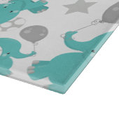 Muster der blauen Elefanten, Niedliche Elefanten,  Schneidebrett (Ecke)