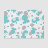 Muster der blauen Elefanten, Niedliche Elefanten,  Seidenpapier (Vorderseite)