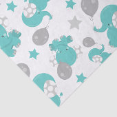 Muster der blauen Elefanten, Niedliche Elefanten,  Seidenpapier (Ausschnitt)