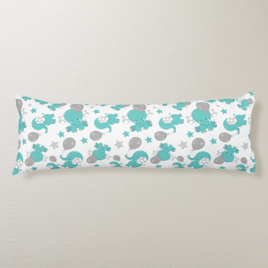 Muster der blauen Elefanten, Niedliche Elefanten, Seitenschläferkissen (Vorderseite)