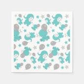 Muster der blauen Elefanten, Niedliche Elefanten,  Serviette (Vorderseite)