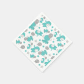 Muster der blauen Elefanten, Niedliche Elefanten, Serviette (Ecke)