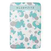 Muster der blauen Elefanten, Sterne, Ihr Name Badematte (Vorderseite Vertikal)