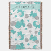 Muster der blauen Elefanten, Sterne, Ihr Name Decke (Vorderseite Vertikal)