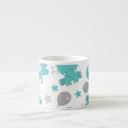 Muster der blauen Elefanten, Sterne, Ihr Name Espressotasse (Vorderseite)