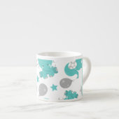 Muster der blauen Elefanten, Sterne, Ihr Name Espressotasse (Vorderseite Rechts)