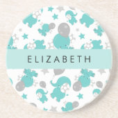 Muster der blauen Elefanten, Sterne, Ihr Name Getränkeuntersetzer (Vorne)