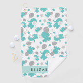 Muster der blauen Elefanten, Sterne, Ihr Name Golfhandtuch (Insitu)