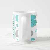 Muster der blauen Elefanten, Sterne, Ihr Name Jumbo-Tasse (Rückseite)