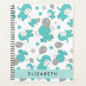 Muster der blauen Elefanten, Sterne, Ihr Name Planer (Vorderseite)