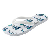 Muster der Blauen Fischknochen Badesandalen (Schrägansicht)