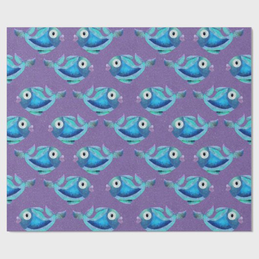 Muster der blauen Küste Geschenkpapier (Flach)