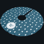 Muster der Blauen Pine-Trees für die benutzerdefin Polyester Weihnachtsbaumdecke<br><div class="desc">Blue Pine Trees Muster Custom Family Monogram Weihnachtsdesign.</div>