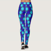 Muster der blauen Quadrate-Karos, Leggings (Rückseite)