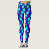 Muster der blauen Quadrate-Karos, Leggings (Vorderseite)