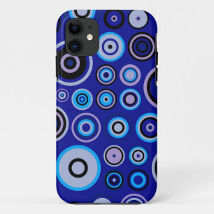 Muster der blauen Retro-Kreise Farblich Vintag Case-Mate iPhone Hülle