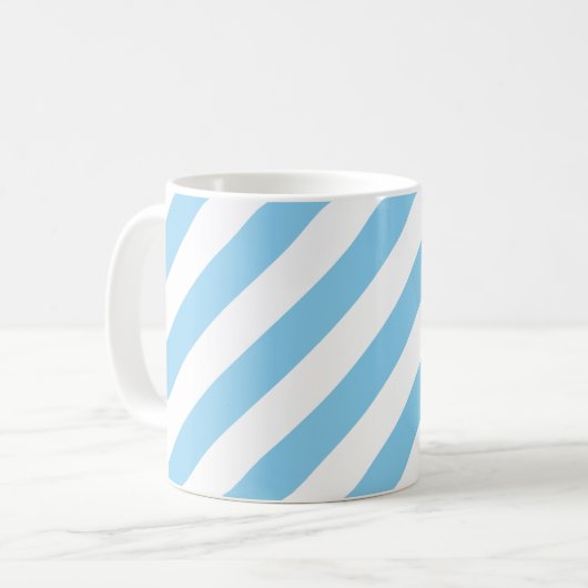 Muster der blauen und weißen Diagonalstreifen Kaffeetasse (Vorderseite Links)