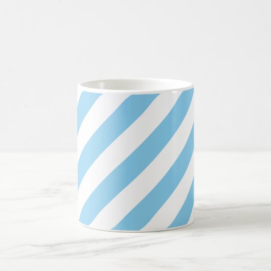 Muster der blauen und weißen Diagonalstreifen Kaffeetasse (Mittel)