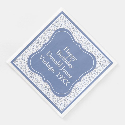 Muster der blauen/weißen Bracket-Nummer des 85. Ge Serviette (Ecke)