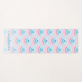 Muster der Blindrosa Aqua Blue Wacles Yogamatte (Vorderseite (Horizontal))