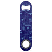 Muster der Blue Circuit-Karte Speed Flaschenöffner (Rückseite)