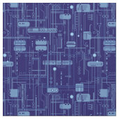 Muster der Blue Circuit-Karte Stoff (Nahaufnahme)