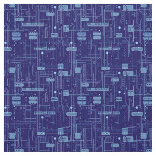 Muster der Blue Circuit-Karte Stoff