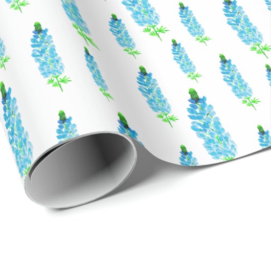 Muster der Bluebonnets für Frühjahrswasser Geschenkpapier (Rolleneckpunkt)