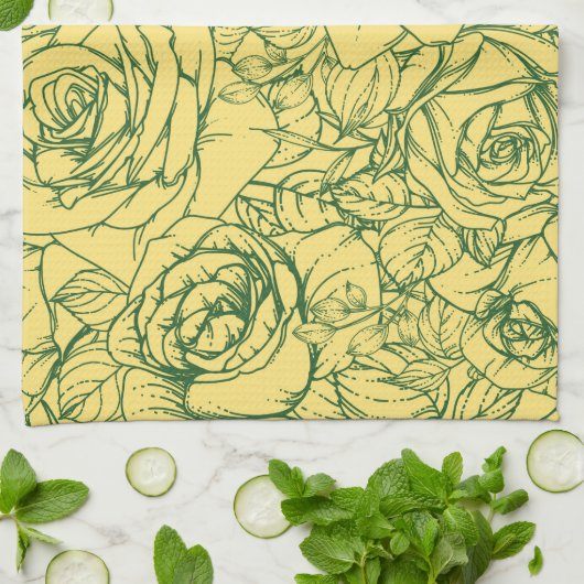 Muster der Blume 15 Geschirrtuch (Gefaltet)